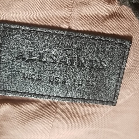 NWT Allsaints Balfern Leather Jacket Dusty Pink S - Picture 7 of 9